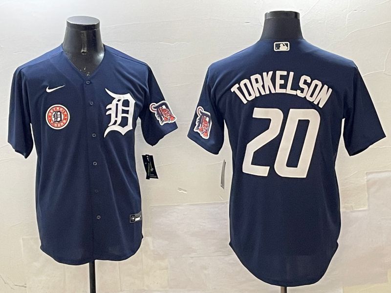 Men Detroit Tigers #20 Torkelson Drak Blue Game 2025 Nike MLB Jersey style 3->detroit tigers->MLB Jersey